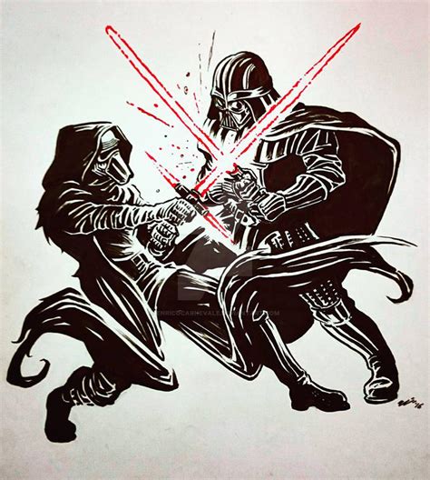 Kylo Ren vs. Darth Vader (commission) by EnricoCarnevale on DeviantArt