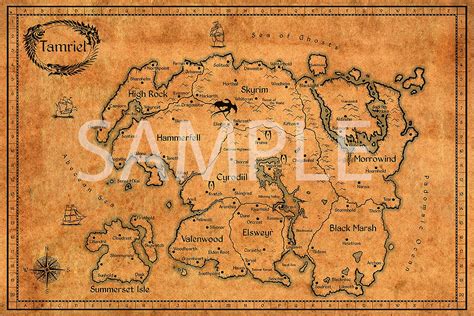 ruota Missionario Vice elder scrolls tamriel map poster fiamma ho fame Due