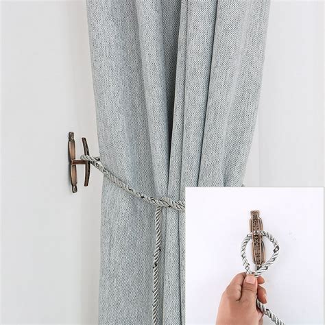 2pcs Zinc Alloy Window Curtain Tieback Hook Drapery Holdback Hook Copper Tone - Walmart.com ...