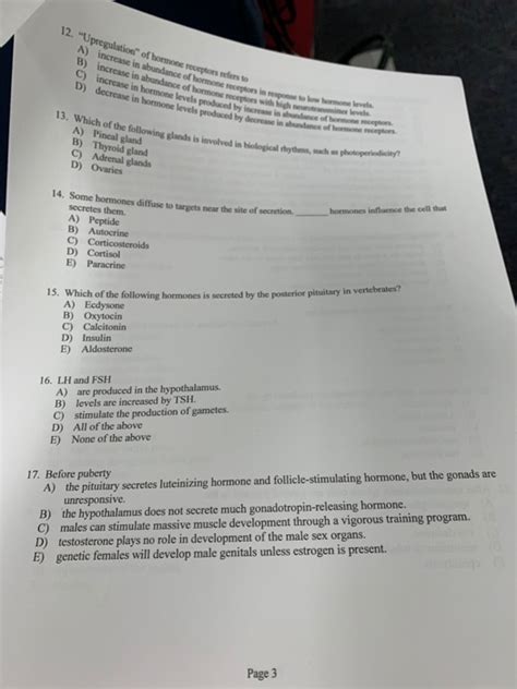 Solved 12. "Upregulation" of hormone receptors refers to A) | Chegg.com