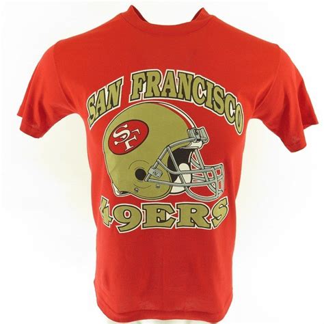 Vintage 80s San Francisco 49ers T-shirt Medium Deadstock Thin 50/50 Football Nos | The Clothing ...