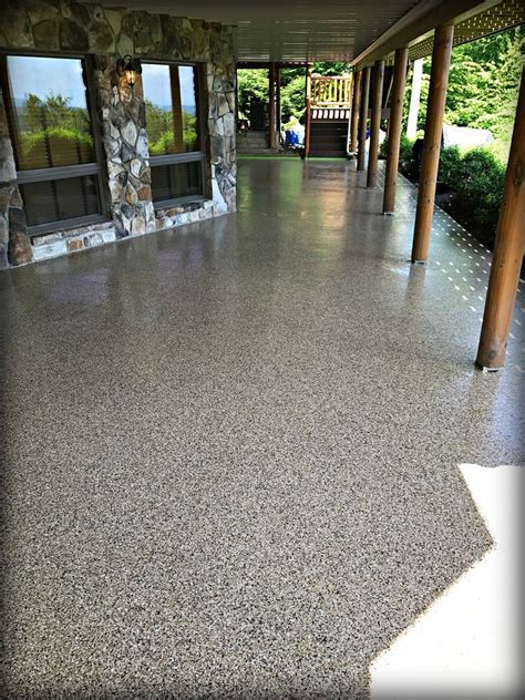 Graniflex Porch + Perfect Poly | Patio flooring, Concrete patio makeover, Concrete stain patio