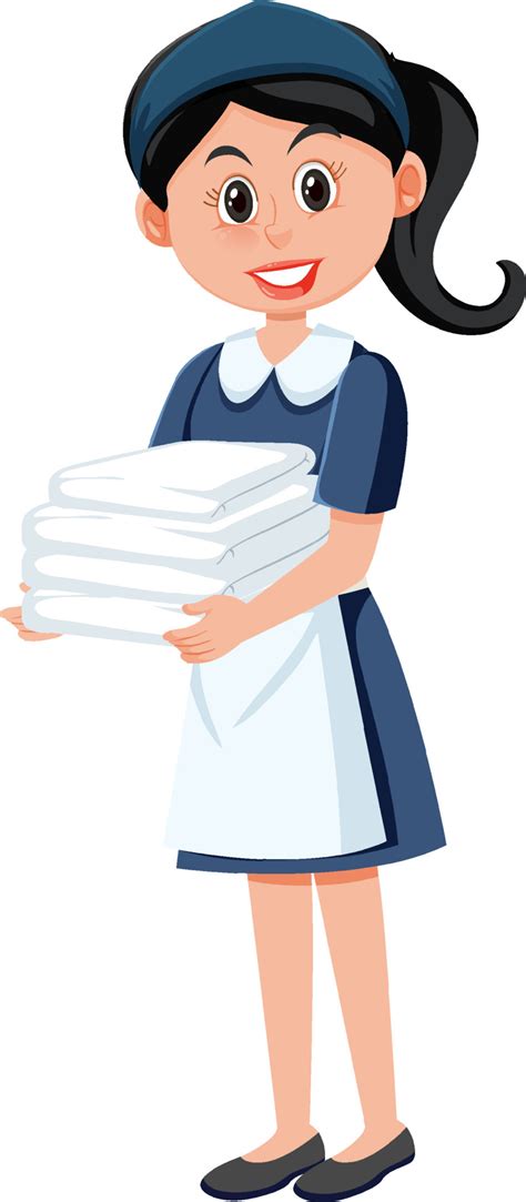 A housekeeper cartoon character on white background 5268837 Vector Art at Vecteezy