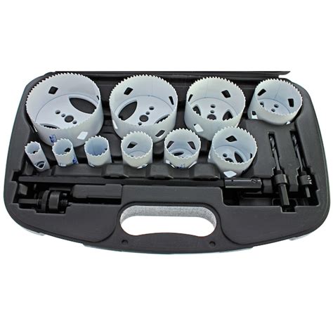 IDEAL 4-1/2-in Carbide-tipped Arbored Adjustable Hole Saw Kit with Hard Case in the Hole Saws ...