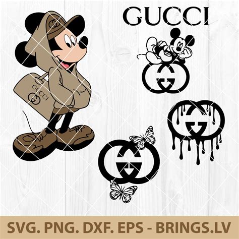 Gucci Brand Logo SVG Bundle | Gucci and Mickey SVG Cut File