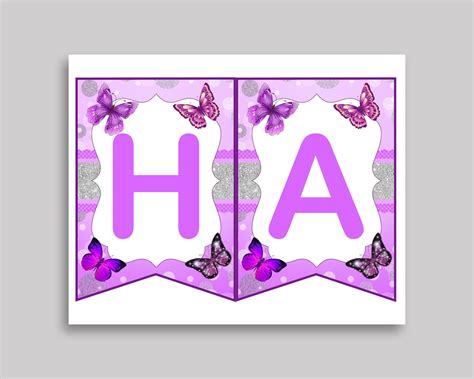 Butterfly Happy Birthday Banner Butterfly Birthday Party - Etsy