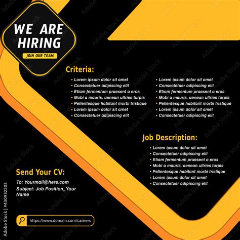 Job recruitment design for companies. Square social media post layout ...