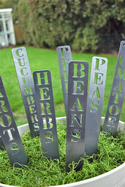 Set of Metal Garden Markers Plant Stakes Herb Markers - Etsy