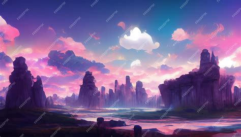 Premium Photo | Anime nature concept art background image