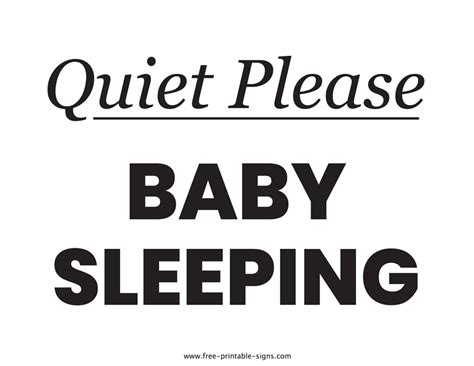 Printable Quiet Please Baby Sleeping Do Not Knock Or Ring ...