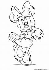 Cute Minnie Coloring Page  Free Printable Pages sketch template
