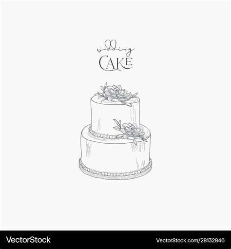 Hand drawn wedding cake sketch Royalty Free Vector Image