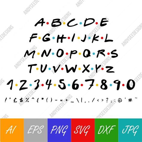 Friends Text Font Vector Digital Download SVG Ai EPS Png - Etsy