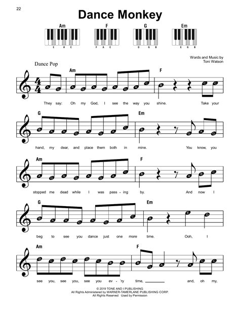 Dance Monkey Sheet Music | Tones And I | Super Easy Piano | Pop piano sheet music, Piano sheet ...