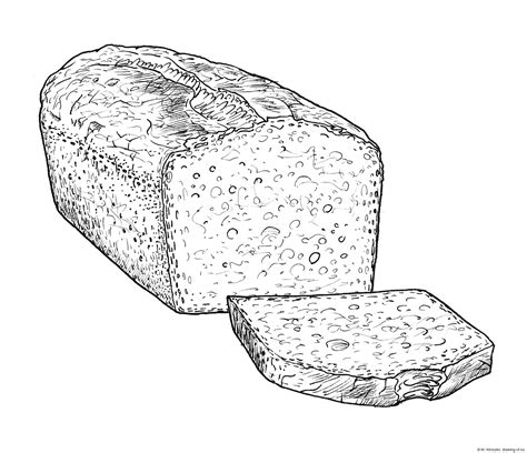 Bread Slice Drawing Sketch Coloring Page