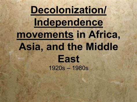 Decolonization - Africa