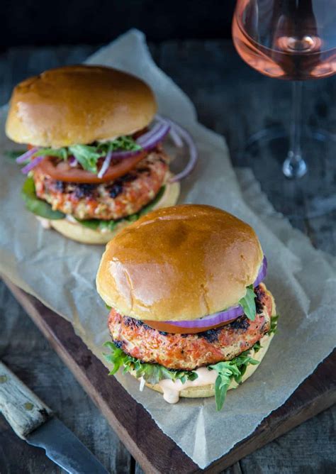 Fresh Grilled Salmon Burgers - Not From Can - Vindulge