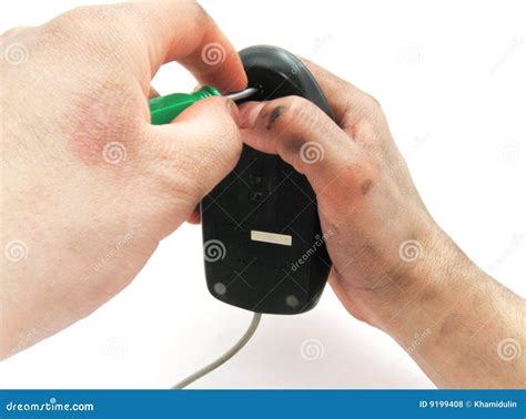 The Repair computer mouse. stock photo. Image of screwdriver - 9199408