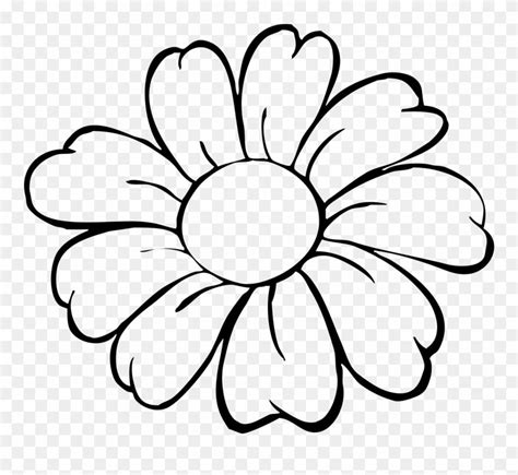 Simple Flower Outline Clip Art