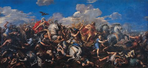 #Battle of #alexander and #darius by Pietro da #cortona (1597-1669), #painted 1644-1650. Palazzo ...