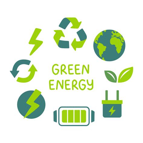 Green energy concept icons. Ecology and Environment related color icon set. Renewable Energy ...