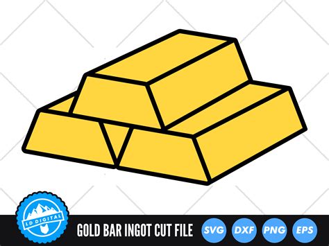 Gold Bar SVG Gold Bullion Cut File Golden Bar Clip Art By LD Digital TheHungryJPEG ...