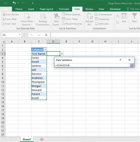 How to add drop down menu in excel 2016 - kselittle