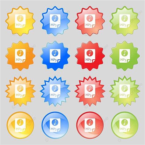 Colorful Audio Buttons For Design Music Document Software Vector, Music, Document, Software PNG ...