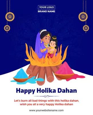 Holika Dahan Poster Template - PhotoADKing