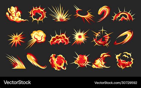 Cartoon motion blast effects Royalty Free Vector Image