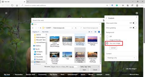 Microsoft Edge Canary and Dev now lets you use your own background image for New Tab Page ...