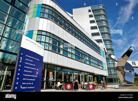 Exterior of the NHS Queen Elizabeth Hospital in Birmingham, also known as the QE Hospital ...