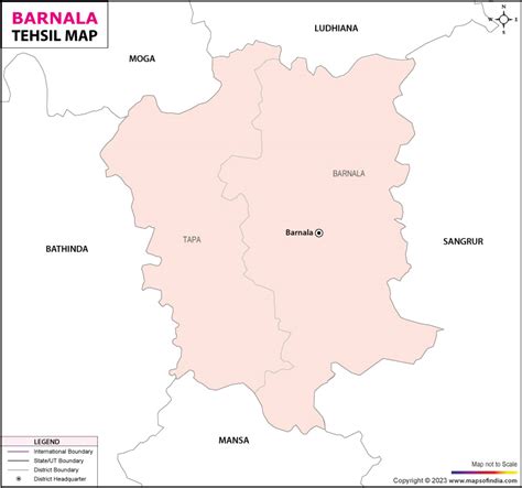 Barnala Tehsil Map