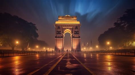 Premium AI Image | A night view of the india gate