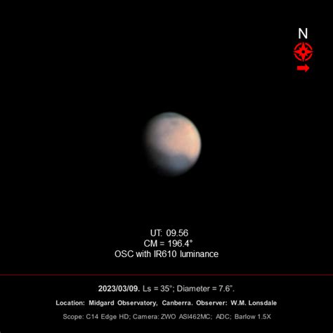 Mars 9 March 2023 - Major & Minor Planetary Imaging - Cloudy Nights