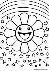 Coloring Page Of A Rainbow Colorful Journey For Kids sketch template