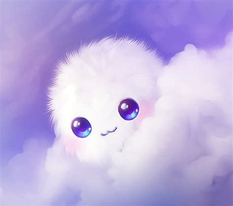 Cute, anime, cloud, color, eyes, fluffy, n6, thing, HD wallpaper | Peakpx