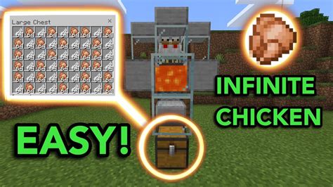 EASIEST AUTOMATIC CHICKEN FARM in Minecraft Bedrock (MCPE/Xbox/PS4 ...