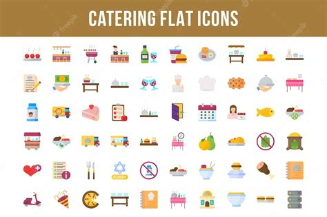 Premium Vector | Catering flat multicolor icons