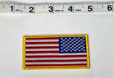 Vintage Backwards/Reversed American Flag Patch - Gem