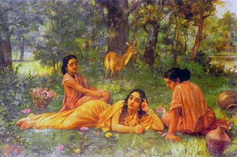 Shakuntala Pines for King Dushyanta | Indian traditional paintings ...