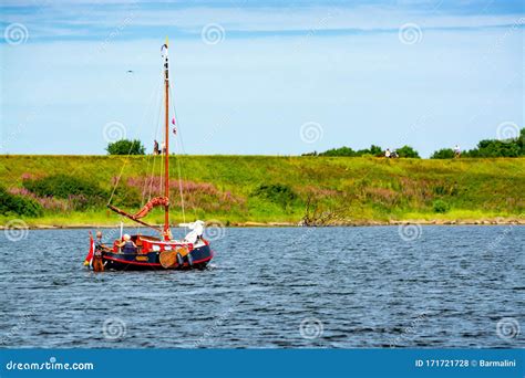 Weekend Sailing on Small Jacht Boat on Riviers and Canals in South Holland, Kaag, Netherlands ...