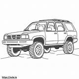 Nissan Pathfinder 4WD 2024 coloring Page sketch template