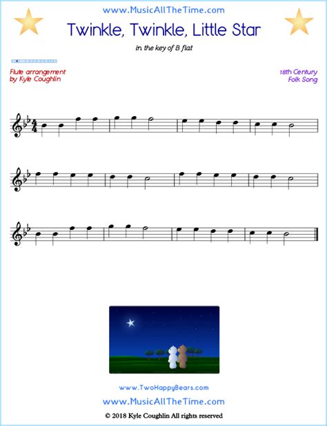 Twinkle, Twinkle, Little Star Flute Sheet Music