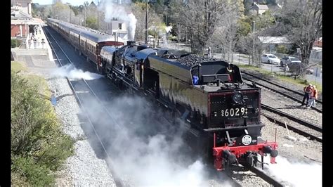 Australian Trains: Garratt Steam Locomotive 6029 at Moss Vale - YouTube