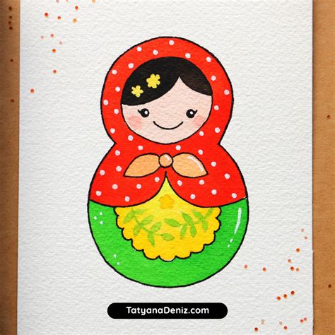 Learn to draw a loveable Russian matryoshka doll in 4 easy steps.