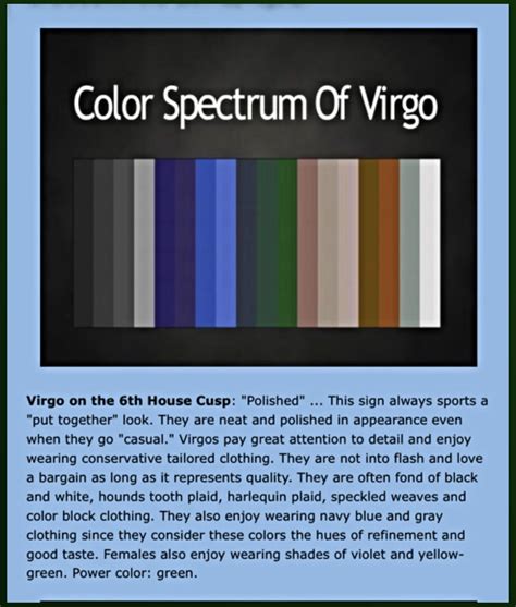 Color Spectrum of Virgo . . . | Virgo, Virgo libra cusp, Leo virgo cusp