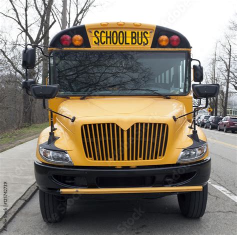 Front View of School Bus Stock Photo | Adobe Stock