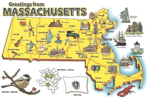 MY POSTCARD-PAGE: USA ~Massachusetts-Map~