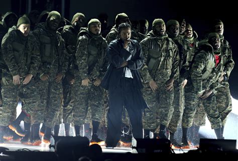 Kendrick Lamar performs at the 2018 Grammys - LA Times